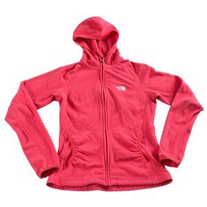 THE NORTH FACE WOMENS TKA 100 FLEECE HOODIE JACKET FULL ZIP SIZE SMALL ORANGE
